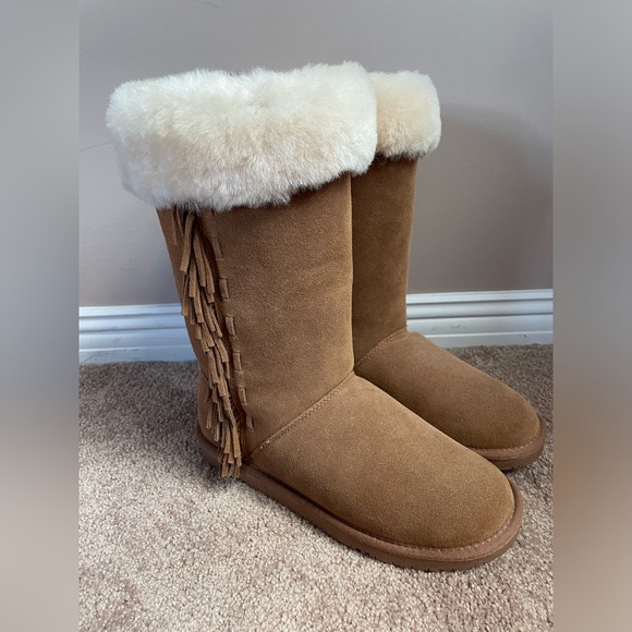 Minnetonka Canyon boots, size 9, like new, brown suede fringe - Picture 1 of 9